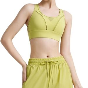 2025 Women's Yoga Outfit 2-Piece Set - Sports Bra & High-Waisted Yoga Pants, Premium Outdoor Wearable Gym Clothes, Naked Feeling Breathable Quick-Dry Workout Set(Green,Large)