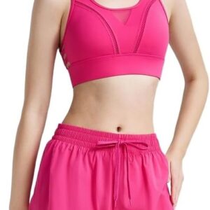 2025 Women's Yoga Outfit 2-Piece Set - Sports Bra & High-Waisted Yoga Pants, Premium Outdoor Wearable Gym Clothes, Naked Feeling Breathable Quick-Dry Workout Set(Red,Medium)