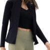 Angel season Womens Zip Up Jackets Mock Lightweight Fitted Turtleneck Cold Weather Athletic Workout Clothes with Pockets