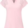 Moydan Women's Golf Polo Shirts Lightweight Moisture Wicking Tennis Athletic T Shirts