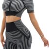 Sportswear Women Womens Tracksuit Bottoms Workout Tops Gym Workout Set Gym Tracksuit Sportswear Shorts Ladies Clothes Cycle Clothing Set Tank Top (Black L)