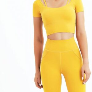 Women's Workout Sportswear Seamless Yoga Set Sport Suit Two Piece Female Clothes Gym Clothing High Waist Leggings(D,Small)