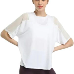XZQYJKP Woman Sport T-Shirt Running Blouse Tee Mesh Sports Short Sleeved Fitness Clothes Gym Fitness