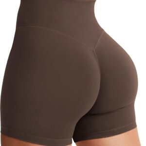YEOREO Women's Biker Shorts 3.6" \/4.5" \/ 6" Workout Gym Shorts Craze High Waist Tummy Control Hidden Scrunch Running Yoga
